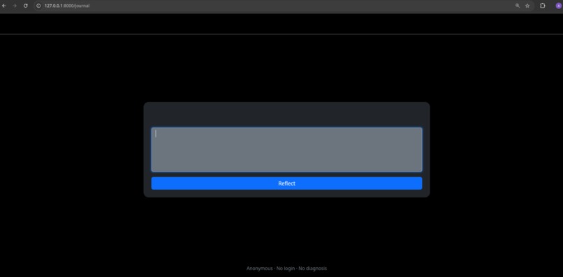 PeerBridge — Anonymous AI Reflection for Youth – screenshot 1