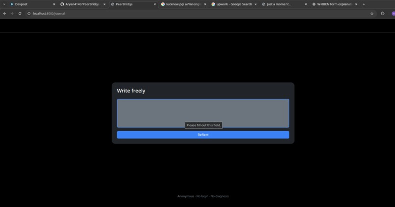 PeerBridge — Anonymous AI Reflection for Youth – screenshot 4
