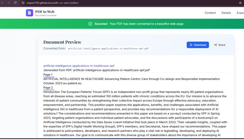 PaddleOCR Web Builder – screenshot 2