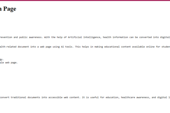 AI-Powered Health Education Web Page