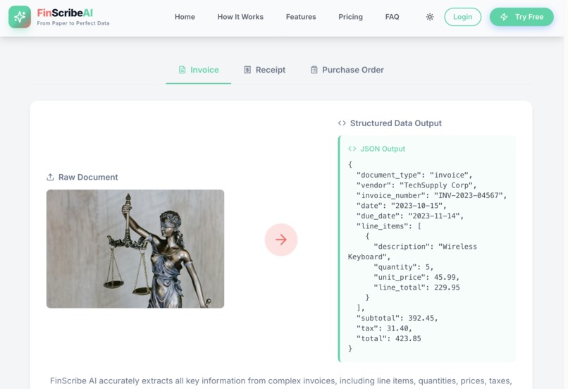 FinScribe AI : From Paper to Perfect Data – screenshot 6