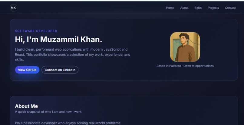 Muzamil Khan Portfolio – screenshot 1