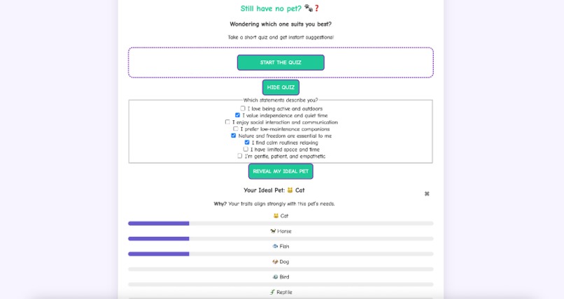 Pet-sonality Profiler – screenshot 3