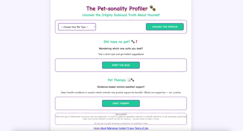 Pet-sonality Profiler – screenshot 1