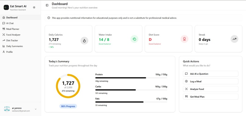 Eat Smart AI (Application-Building Task) – screenshot 2