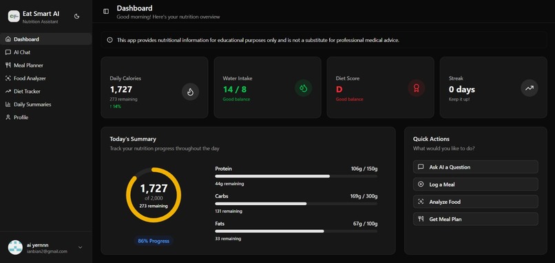 Eat Smart AI (Application-Building Task) – screenshot 1