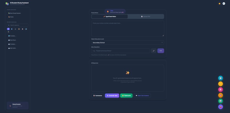  AI Student Study Assistant – screenshot 1