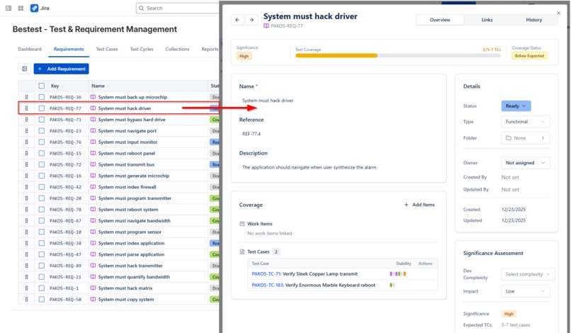 BesTest - Requirement & Test Management for Jira Cloud – screenshot 2