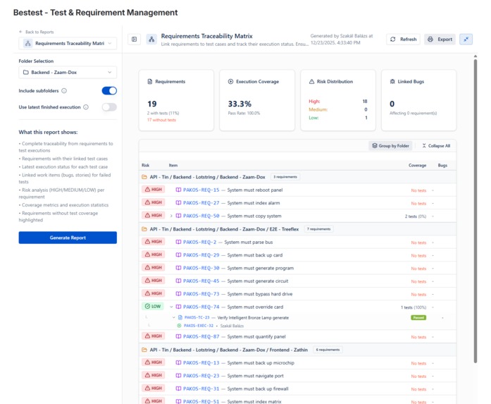 BesTest - Requirement & Test Management for Jira Cloud – screenshot 7