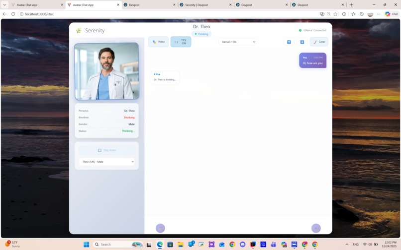 Serenity - AI-Powered Therapeutic Avatar Experience – screenshot 1
