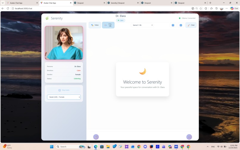 Serenity - AI-Powered Therapeutic Avatar Experience – screenshot 2