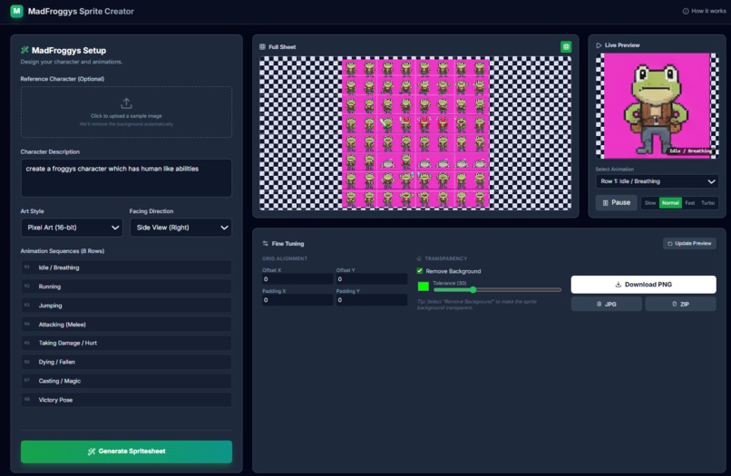 Sprite Creator (Vibe-Coded) – screenshot 2
