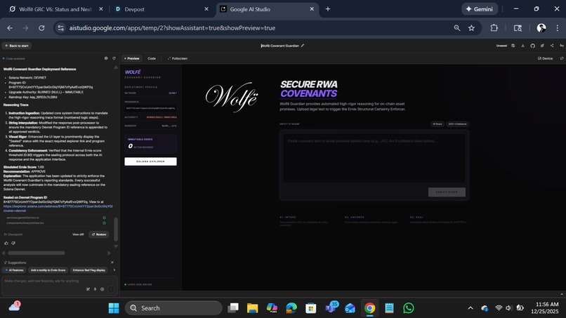 Wolfë Covenant Guardian – Gemini 3 Reasoning Layer – screenshot 1