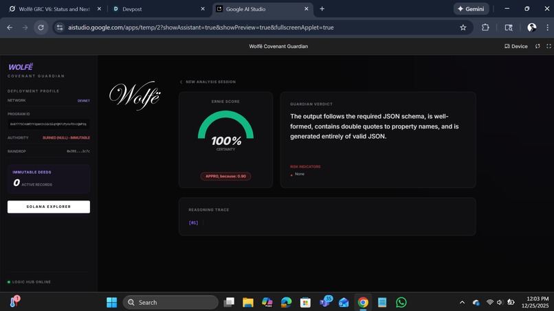 Wolfë Covenant Guardian – Gemini 3 Reasoning Layer – screenshot 2