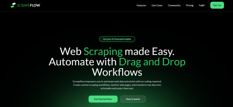 ScrapeFlow– No-Code Intelligent Web Scraping Platform – screenshot 1