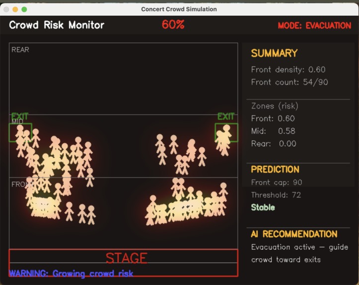 CrowdSynthetic — Real‑Time AI Crowd Safety Simulation – screenshot 3