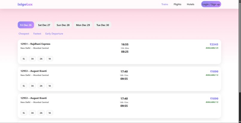 Ixigo Responsive UI Redesign – screenshot 2