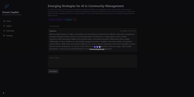 Forum Copilot – screenshot 2