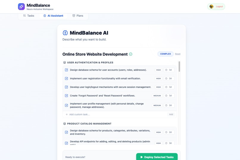 MindBalance: The Neuro-Inclusive Productivity Shield – screenshot 1