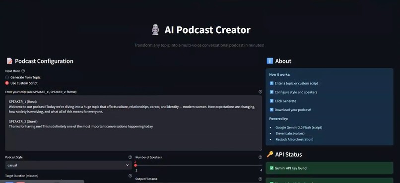 ai_podcast_creator – screenshot 1