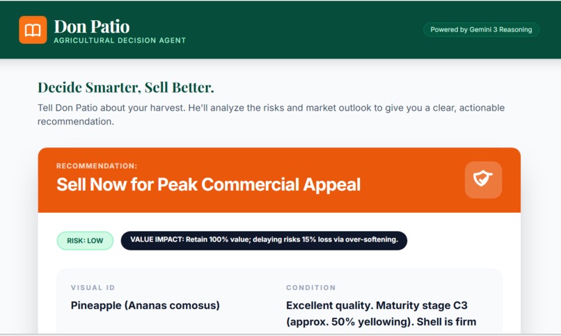 Don Patio: Post-Harvest Decision Agent for Fruit Producers – screenshot 3