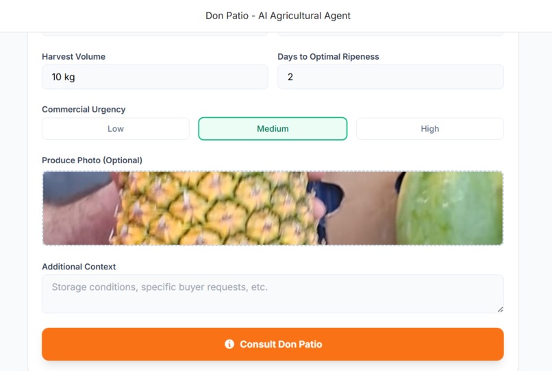 Don Patio: Post-Harvest Decision Agent for Fruit Producers – screenshot 2