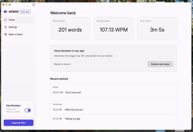 Oravo: Privacy Focus Voice Dictation For Mac, Windows, Linux – screenshot 1