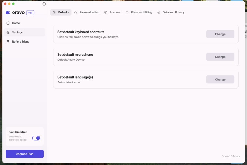 Oravo: Privacy Focus Voice Dictation For Mac, Windows, Linux – screenshot 2