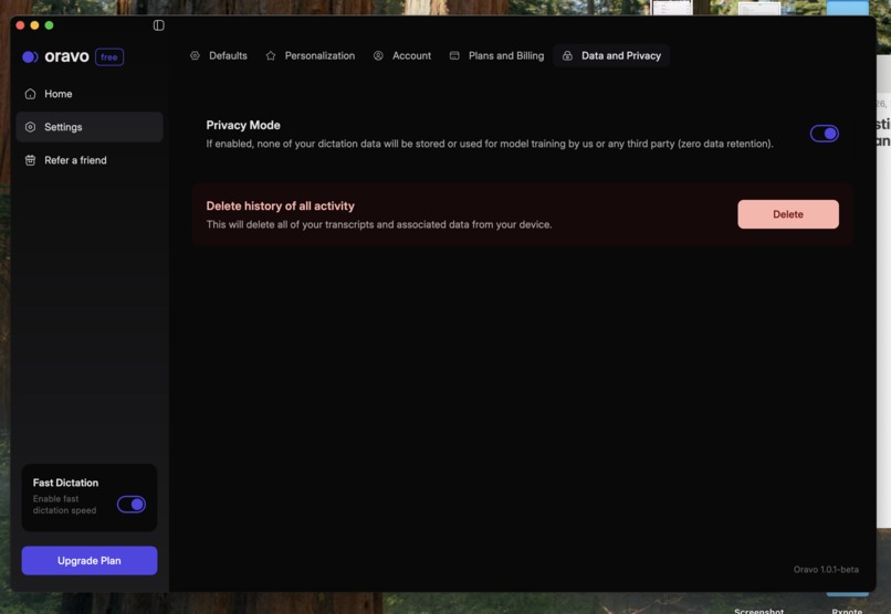 Oravo: Privacy Focus Voice Dictation For Mac, Windows, Linux – screenshot 3