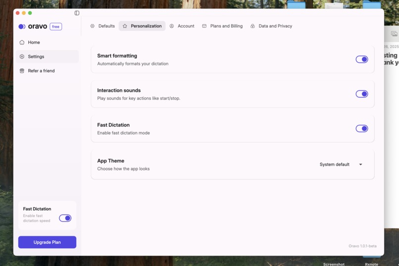 Oravo: Privacy Focus Voice Dictation For Mac, Windows, Linux – screenshot 4