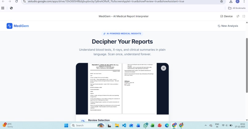 MediGem: AI-Powered Medical Report Interpreter – screenshot 4