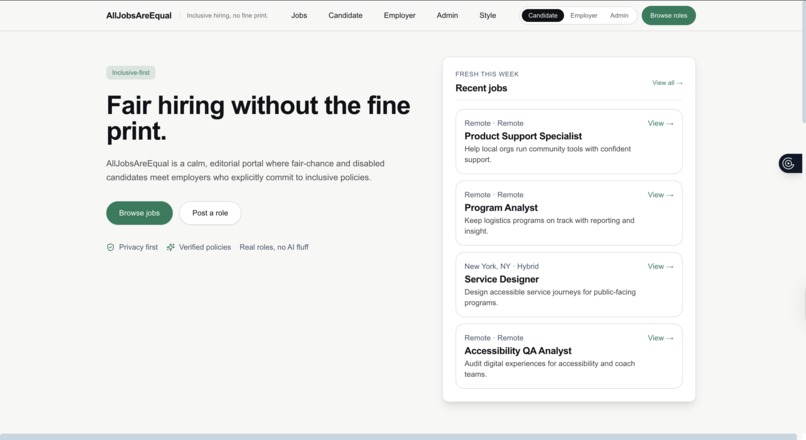 AllJobsAreEqual – screenshot 1