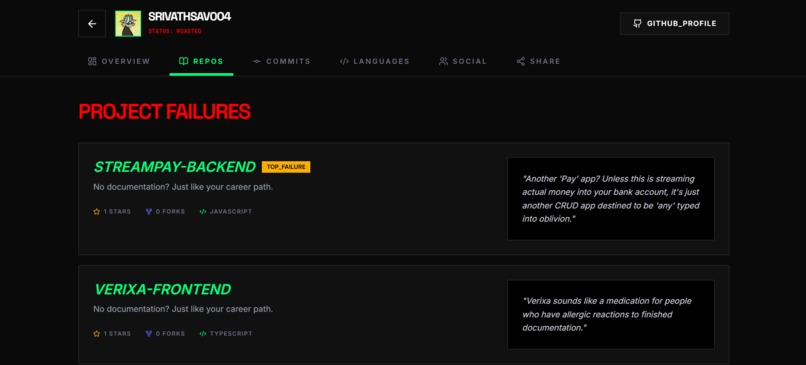 Roast My GitHub – screenshot 3