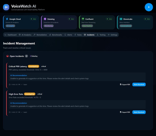 VoiceWatch AI AWS-Native LLM Observability Platform – screenshot 11