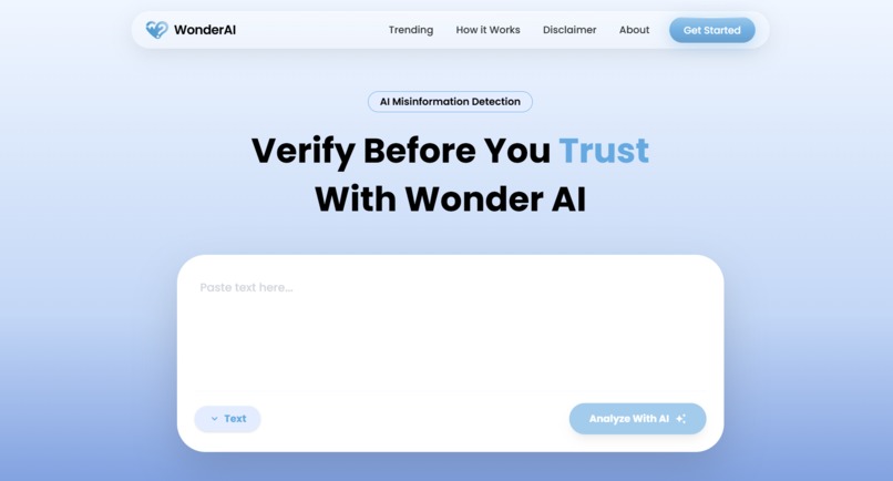 WonderAI - AI Misinformation Detector – screenshot 1