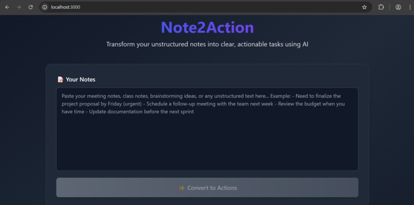 Note2Action – screenshot 1