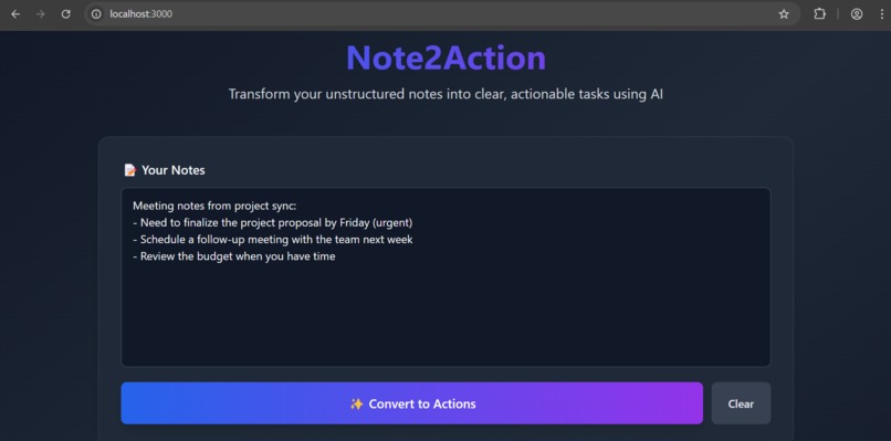 Note2Action – screenshot 3