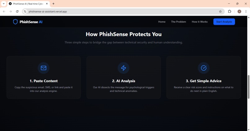 PhishSense  – screenshot 2