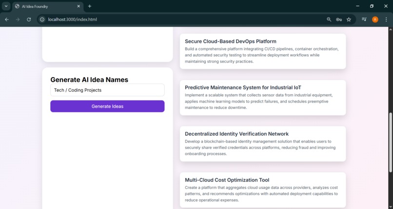 AI Idea Foundry & Vibeverse – screenshot 5