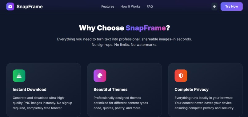 SnapFrame - Turn Your Words Into Beautiful Visuals – screenshot 2