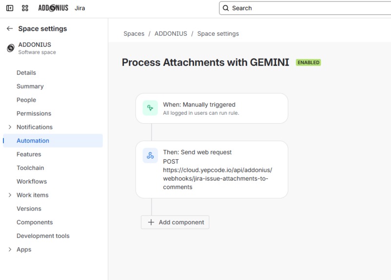 AI-Powered Jira Attachments Analyzer (YepCode + Gemini) – screenshot 2
