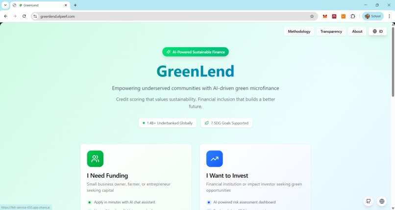 GreenLend Suite: Empowering the Financially Excluded MSMEs – screenshot 1
