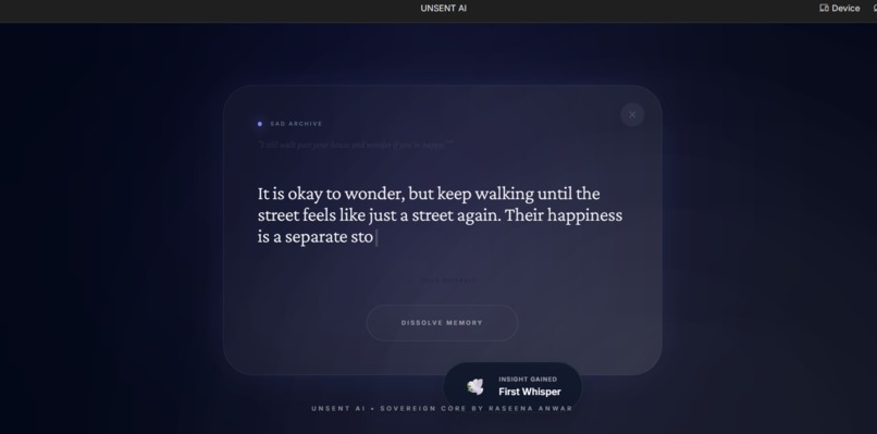UNSENT AI – screenshot 4