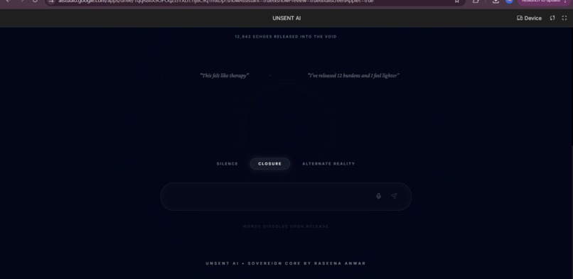UNSENT AI – screenshot 5