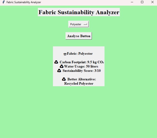 Fabric Sustainability Analyzer – screenshot 1