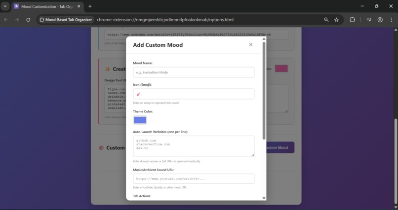 Mood-Based Tab Organizer – screenshot 4
