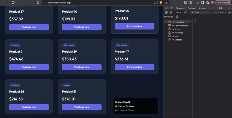 AI-Powered Anomaly Detection for E-Commerce – screenshot 1