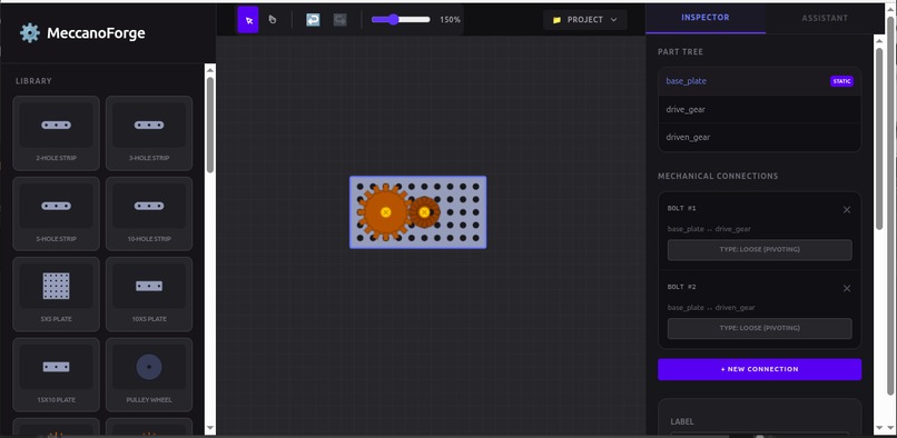 Meccano Simulator with Gemini AI Assistant – screenshot 1