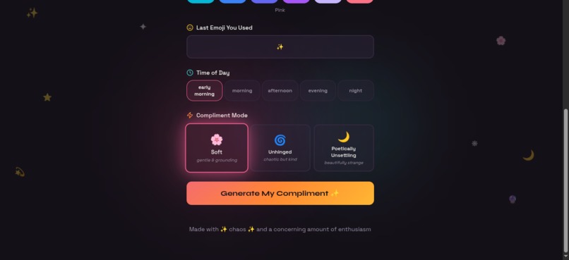 Chaotic Compliment Machine – screenshot 2