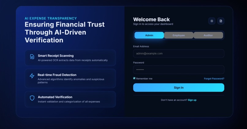 AI Expense Transparency System for NGO's &Small Businesses – screenshot 1